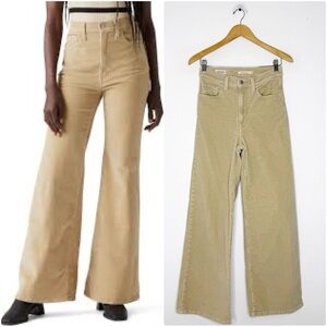 Levi’s Ribcage Wide Leg Corduroy Pants 27 High Rise Tan Khaki